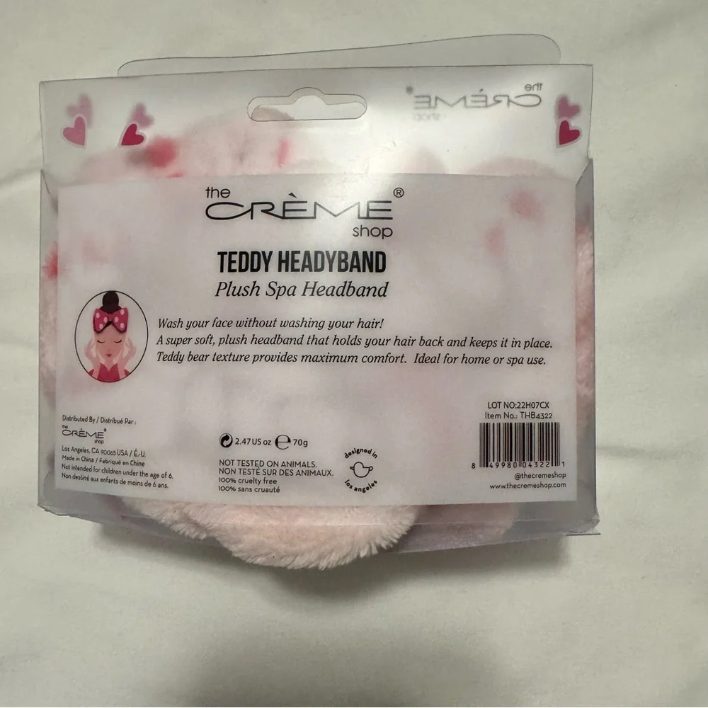 The Crème Shop Pink Teddy Headband
